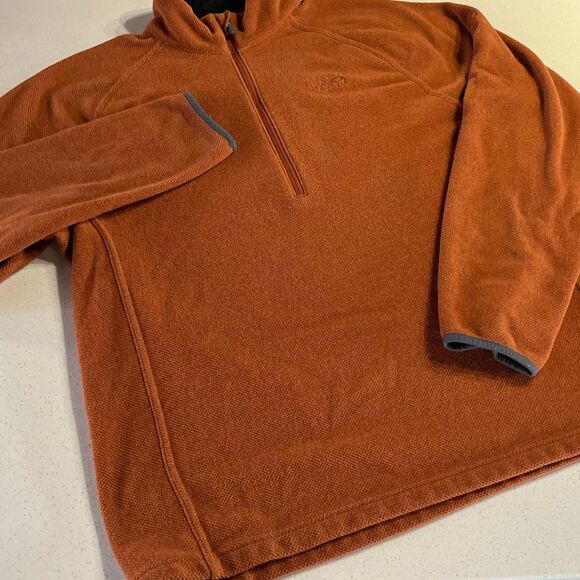 Mountain Hardwear Burnt Orange 1/4 Zip Sweatshirt Sweater Mens XL - Picture 2 of 9
